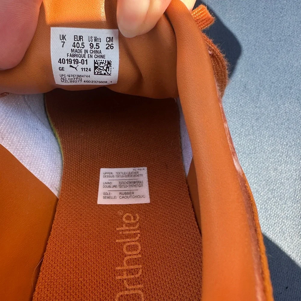 PUMA women’s Orange Tie-Dye Palermo Sneakers size 9.5 color ginger tea - Picture 4 of 9